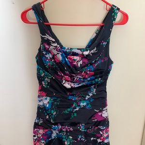 EXPRESS floral ruched dress Size 0